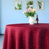 WedDecor 90" Round Damask Tablecloth Scrolled Leaves Pattern Seamless Circular