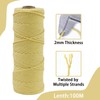 POPOYU 2mm Macrame Cord,100m Natural Cotton Macrame Rope,Yellow Macrame Cotton