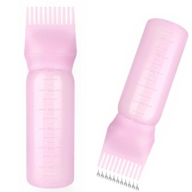 FXSPLCZ Root Comb Applicator Bottle Oil Applicator for Hair Dye Hair Oiling Bottle with Graduated Scale (Pink)