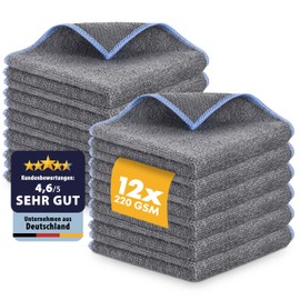 LICARGO Mikrofasertücher Auto mit 220GSM - extrem saugstark und schonend weich - 30x30cm Allround Microfasertuch Autopflege - fusselfreies Poliertuch Auto, Mikrofasertuch Auto Trockentuch - 12 Stück