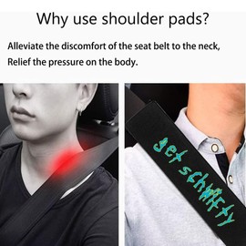 Vbeqibp 2 Pack Car Seat Belt Pad Cover Compatible with get Schwifty, Embroidered Logo Car Seat Belt Pads Safety Belt Strap Luggage Shoulder Pad
