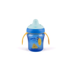 TAZA DE APRENDIZAJE BOQUILLA RIGIDA +6M "BOO" AZUL SUAVINEX