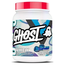 GHOST Proteína de suero de leche en polvo Clear Whey Isolate, frambuesa azul - Envase de 1.4 lb, 25 g de proteína de suero - Bebida post...           