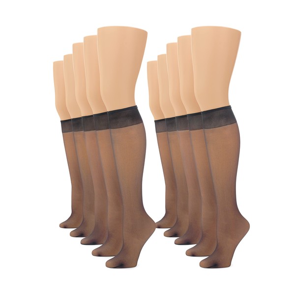 No nonsense Women's Sheer Knee High Value Pack with Comfort