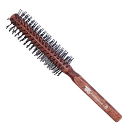 NISHMAN Round Brush 10 Rows 15/39 mm Nylon Bristles Wooden Body