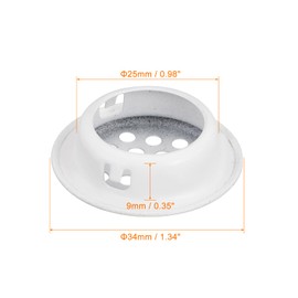 sourcing map 25 mm (1 inch) Round Soffit Ventilation Slot, Pack of 10 Stainless Steel Round Ventilation Grille with Hole Grille for Kitchen, Bathroom, Cabinet, White