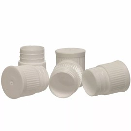 Karter Scientific Test Tube Cap, Hollow Bottom, 16mm, White, Karter Scientific (Pack of 100)