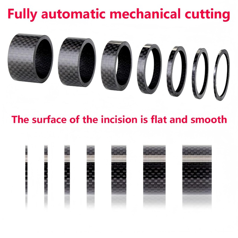 Qrity 4Pcs Bicycle Headset Spacers, Carbon Fiber Bike Handlebar Spacers