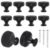 worahroe 10 Pcs Cabinet Knobs Black Matte Metal Round Knurled