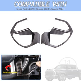 Aunginsy Center Console Steering Button Panel Trim Cover Compatible with Toyota Tundra/Sequoia 2022-2025 Tacoma 2024+ Central Control Steering Panel Decorative Frame Protector Sticker ABS Accessories