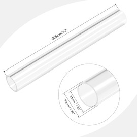 sourcing map PVC transparent tube, inner diameter 31 mm, diameter 35 mm, length 305 mm, acrylic plastic tube for lamp making, floor lamps, furniture