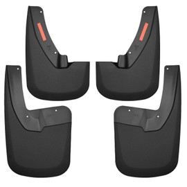 Husky Liners Custom Mud Guards | Fits 2009-2024 Ram 1500/Ram 1500 (19-24 Classic Body) 2010-2018 Ram 2500/3500 w/Single Rear Wheels & w/OEM | Front & Rear, 4-pc Black - 58186