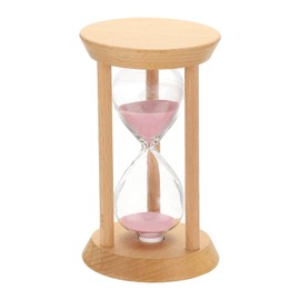 PATIKIL 20 Minutes Sand Timer, 1 Pcs Wooden Sand Watch High Glass Sandglass Timer for Living Room Home Office Restaurant Decoration, Pink