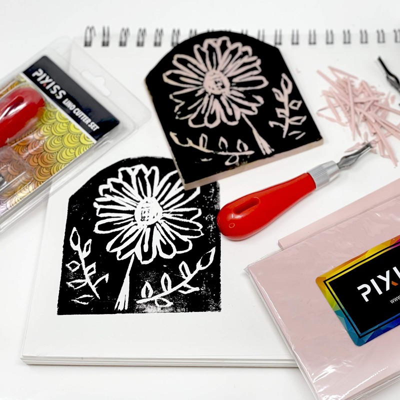 Rubber Block Stamp Carving Block Stamp Making Kit with Cutter
