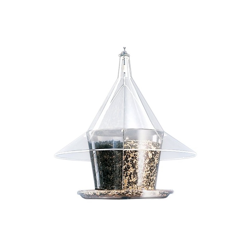 SKY CAFE Bird Feeder with Dividers, Four Seed Compartments, Large