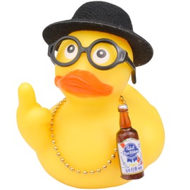 CoFuBcad Funny Rubber Ducks Decoration, Quirky Decor Ducking Cool Car Dashboard Decorations Car Accessories with Hat Necklace, Sunglasses, Cool Prop, Office Festival Gifts