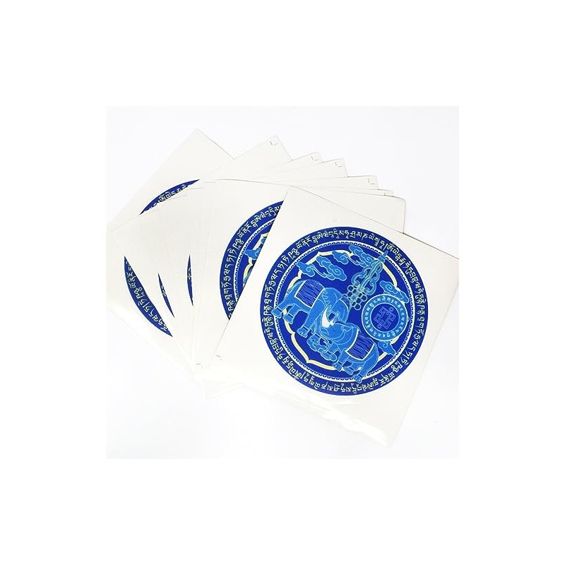 Feng Shui 5 PCS Blue Elephant & Rhino Sticker Peace