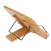 Bamboo Book Stand Foldable Wooden Cookbook Holder with 5 Angle