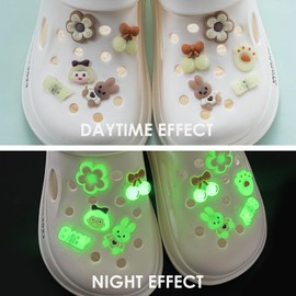 YSJCHEBS Pack of 26 Creative Luminous Shoe Decorations, Cute Shoe Decorations, Cartoon Shoe Decorations, PVC Shoe Decorations, Removable Shoe Decorations, Shoe Accessories, multicoloured
