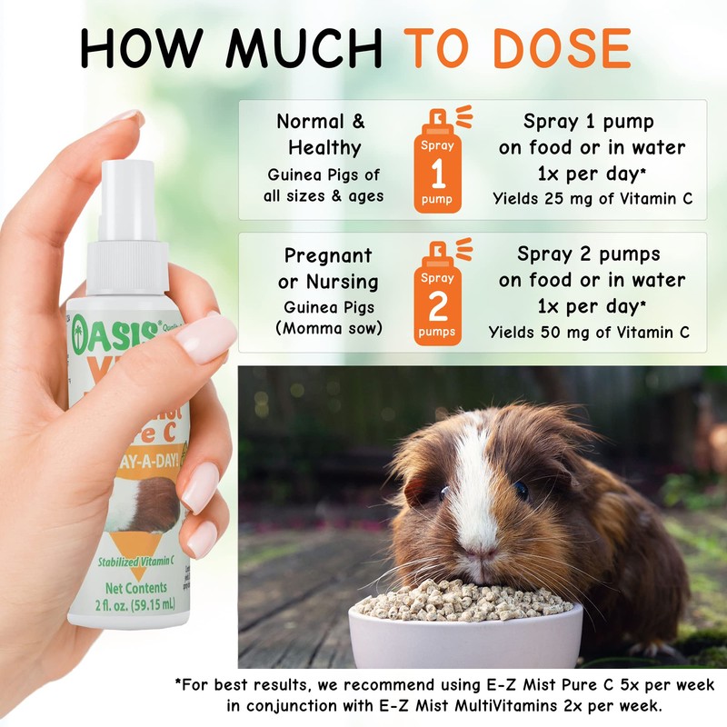 Oasis Guinea Pig Pure C Vita E-Z Mist Supplement, 2