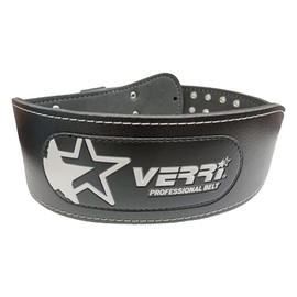VERRI | Cinturón para pesas con forro de eva para protección de las áreas lumbar y abdominal en entrenamiento, rutina de gym o gimnasio, negro, M