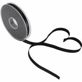 PMLAND Black Fabric Satin Ribbon 3/8'' Inch x 27 Yards Double Faced Use for Crafts Gift Wrapping Floral Bouquets Ornaments Hair Bows Party Decoration