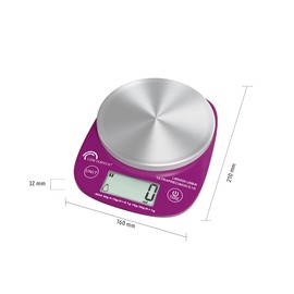 LITTLE BALANCE 8465 Pro Inox 5.1 USB-R Kitchen Scales without USB, Repairable, Ultra Fast, 0.1 g, Plum