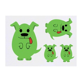 4 x 'Easter Egg Pup' Temporary Tattoos - Water Resistant, Skin-Safe, Non-Toxic Transfers, Mixed Sizes (TO00083926)