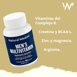 Multivitaminico Hombre Men´s Multivitamin para Performance Energia Vitalidad con 180 Capsulas | Adicionada con Vitaminas Creatina Arginina Zinc Magnes