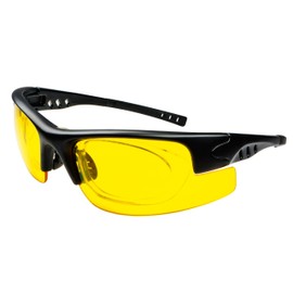 GSF Gelbglas Bildschirm-Schutzbrille mit Clip-On Rahmen für Brillenträger - Computerbrille Bildschirmbrille - filtert 95% Blaulichtanteil