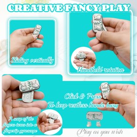 New Decompression Metal Poker Fidget Slider,Men's EDC Hand Slider,Poker Push Card Stress Relief Toys,Twig Sitting Owl Shape Design Fidget Toys,Office Desk Toys Gifts for Boyfriend and Father (Silver)