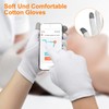 APOMOONS Baumwollhandschuhe mit Touchscree,2 Paar Weiße Baumwolle Feuchtigkeitsspendende Nacht Touchscreen