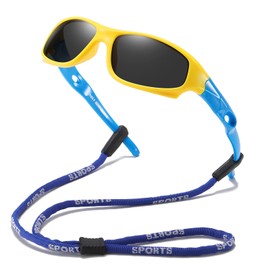 DYLB 3 Pack Flexible Kids Polarized Sunglasses For Boys Girls With Strap, Sport Sunglasses for Children Age 3-10.