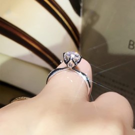 ASFKIPMF Opening 3ct CZ Single Stone Solitaire Engagement Ring Cubic Zirconia Wedding for Women Cubic Zirconia Love Promise Rings for Her, Anniversary Solitaire CZ Simulated Diamond Ring