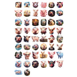 100 PCS Pig Stickers Pack – Waterproof Vinyl Decals for Water Bottles, Laptops, Phones, Notebook, Cars – Cool Vibrant Graphics for Pig Enthusiast