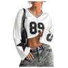 GORGLITTER Women's Number Graphic Jersey Crop Top Shirts Y2K 90s