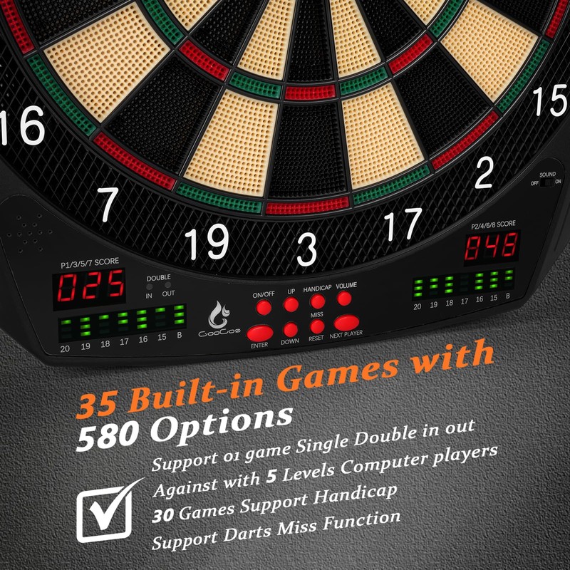Electronic Dart Board, 35 Games and 580 Variants Electric Soft