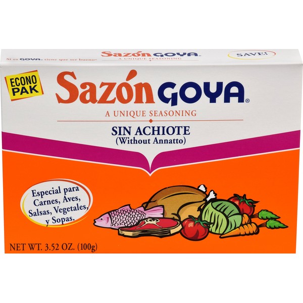Goya Foods Sazon with out Annatto, 3.52 Ounce (Pack of