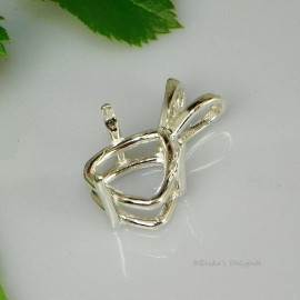 Unbranded (5mm - 12mm) TRILLION DEEP 3 Prong Sterling Silver Pre-Notched Pendant Setting - 5mm