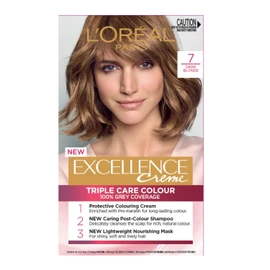 L’Oréal Paris Permanent Hair Dye, Strengthening & With Up To 100% Grey Coverage, Excellence, Dark Blonde 7.0