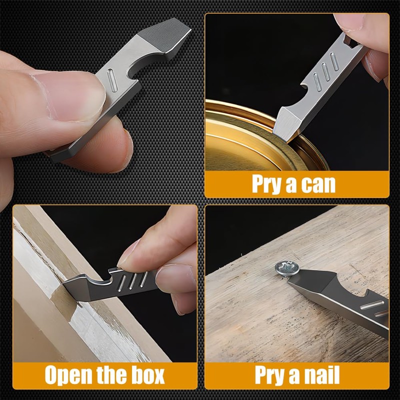 Titanium EDC Pry Bar, Portable Mini Pry Tool with Bottle