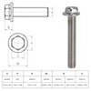 20Pcs M10x60 Screw Bolts, DIN6921 A2‑70 Stainless Steel Screw Bolts,