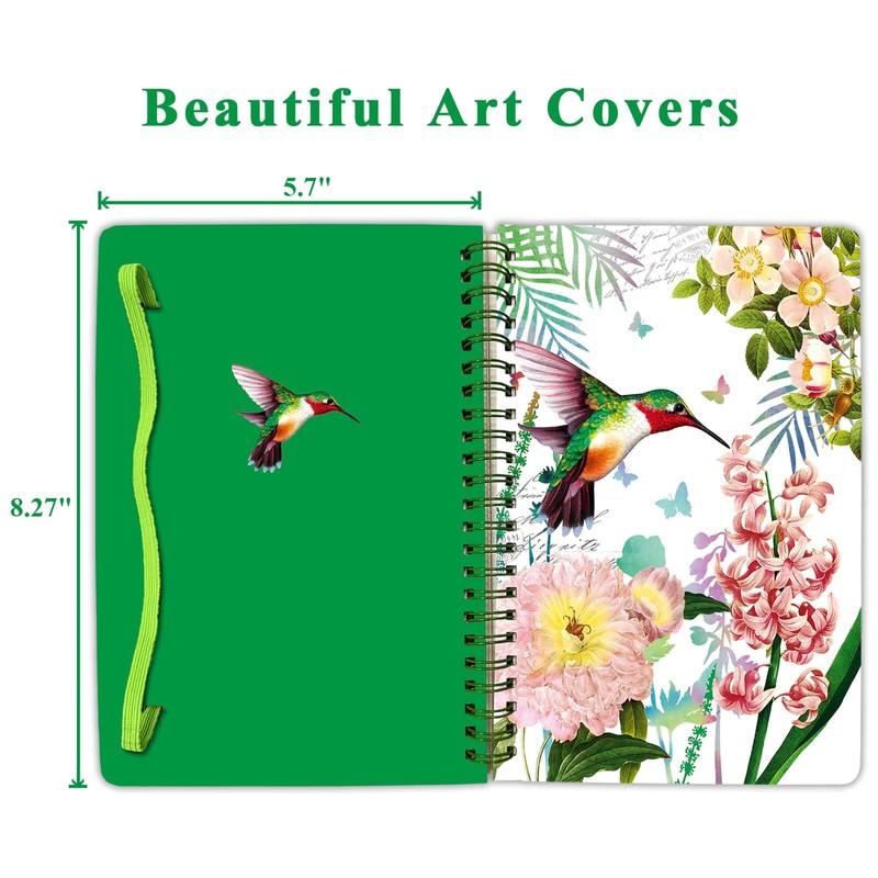 DWIYITTN A5 Spiral Notebook for Women, 4-Pack Hardback Notebook Gift