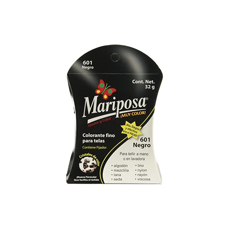 Mariposa Colorante Para Ropa, Cristales De Color Negro Numero 601,