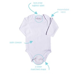 123 Bear Baby Cotton Spandex Long-Sleeve bodysuits unisex boy girl (Gray 3pk, 0-3 Months)