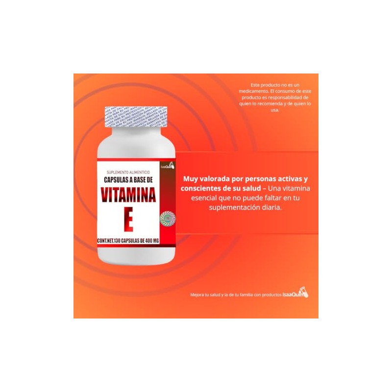 IsaaQuim | Vitamina E 11 mg | 120 Cápsulas |