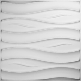 Ekena Millwork WP20X20SSWH 19 5/8"W x 19 5/8"H Swell EnduraWall Decorative 3D Wall Panel Covers 2.67 Sq. Ft.
