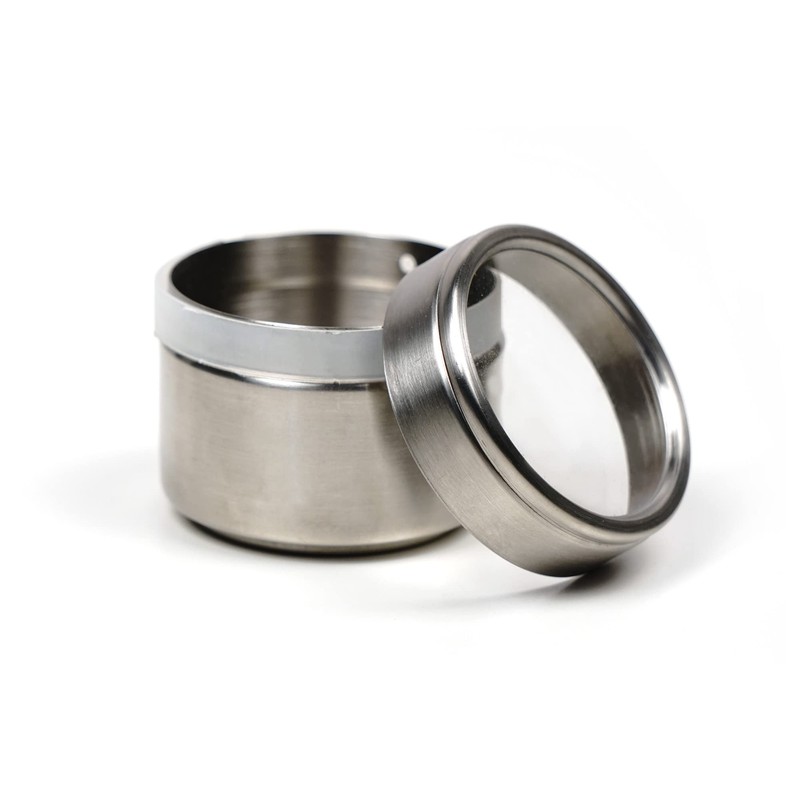 RSVP International Endurance Collection Small Stackable Metal Tins with Clear
