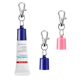 Keychain Cap Compatible with Aquaphor 0.35 oz Lip Repair, Portable Holder Keychain Cap Compatible with Aquaphor Lip Balm（Blue+Pink）