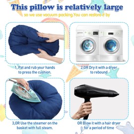 Fumete 16 Inch Round Floor Cushions for Kids and Toddlers, Flexible Seating Classroom Furniture Floor Pillow for Home, Daycare, Preschool, Yoga and Meditation(Jewelry Blue,8 Pcs)